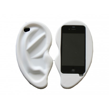 Coque silicone en forme d'oreille pour Iphone 4 + film protection écran