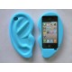 Coque silicone en forme d'oreille pour Iphone 4 + film protection écran