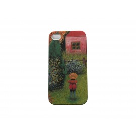 Coque pour Iphone 4 garçon maison rouge+ film protection écran