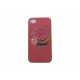 Coque pour Iphone 4 rose petite fille rose dans les cheveux + film protection écran