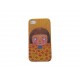 Coque pour Iphone 4 jaune avec une petite fille triste  + film protection écran