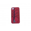 Coque pour Iphone 4 rose arbre petit lapin  + film protection écran