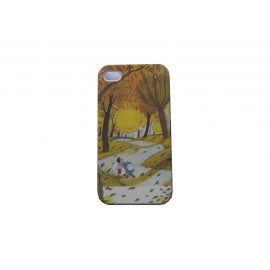 Coque pour Iphone 4 petit garçon automne  + film protection écran