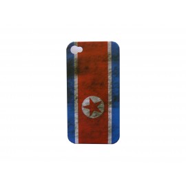 Coque rigide drapeau Corée du Nord pour Iphone 4  + film protection écran offert