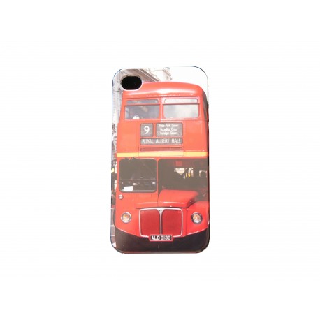 Coque pour Iphone 4 Angleterre Bus rouge double étage  + film protection écran