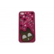 Coque pour Iphone 4 brillante rose avec un chat miroir + film protection écran