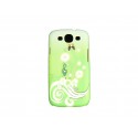 Coque pour Samsung I9300 Galaxy S3 verte clé de sol et strass diamants+ film protection écran offert