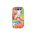 Coque pour Samsung I9300 Galaxy S3 silicone multicolore cochon + film protection écran offert