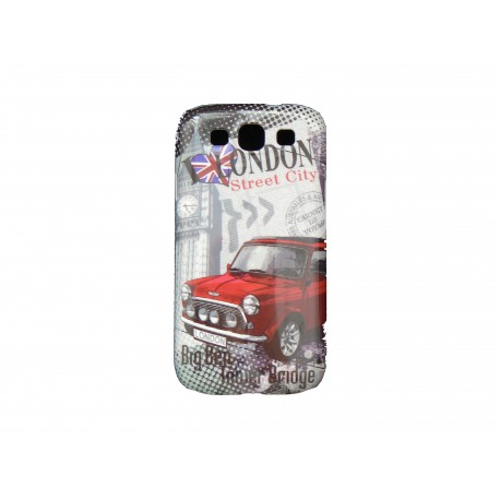 Coque pour Samsung I9300 grise Big Ben drapeau Angleterre + film protection écran offert