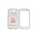 Coque pour Samsung I9300 Galaxy S3 intégrale ourson rose + film protection écran offert