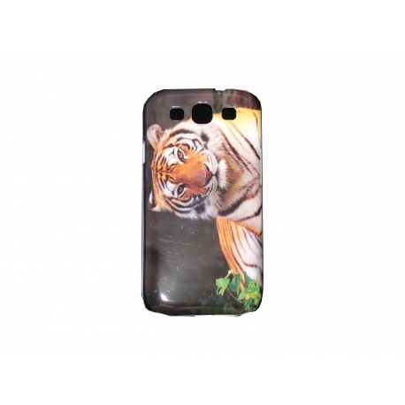 Coque pour Samsung I9300 Galaxy S3 noire tigre + film protection écran offert