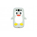 Coque Samsung I9300 Galaxy S3 silicone pingouin gris + film protection écran offert