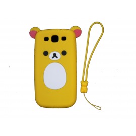 Coque pour Samsung I9300 Galaxy S3 silicone koala jaune oreilles roses + film protection écran offert