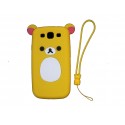 Coque pour Samsung I9300 Galaxy S3 silicone koala jaune oreilles roses + film protection écran offert