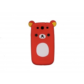 Coque pour Samsung I9300 Galaxy S3 silicone koala rouge oreilles jaunes + film protection écran offert