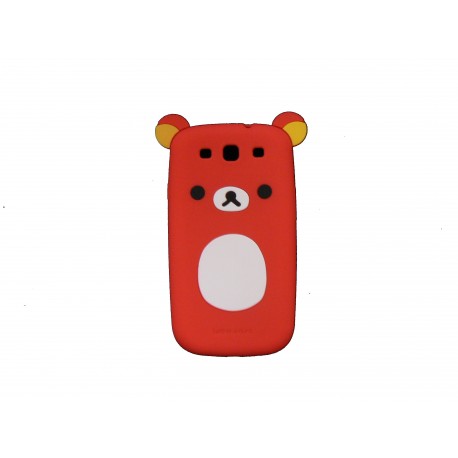 Coque pour Samsung I9300 Galaxy S3 silicone koala rouge oreilles jaunes + film protection écran offert