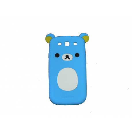 Coque pour Samsung I9300 Galaxy S3 silicone koala bleu oreilles jaunes + film protection écran offert