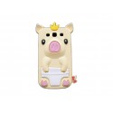 Coque pour Samsung I9300 Galaxy S3 silicone cochon beige + film protection écran offert