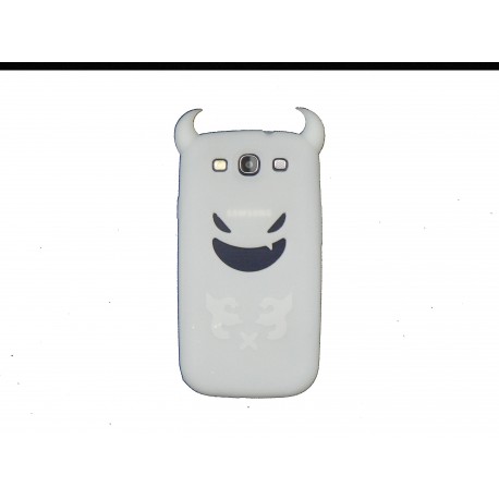 Coque pour Samsung I9300 Galaxy S3 silicone diable phosphorescent + film protection écran offert