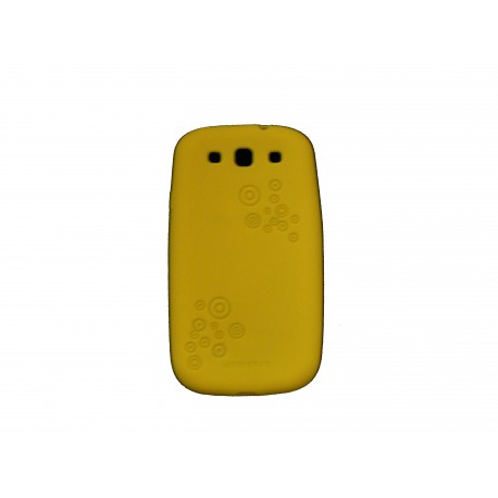 Coque pour Samsung I9300 Galaxy S3 silicone jaune cercles + film protection écran offert