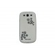 Coque pour Samsung I9300 Galaxy S3 silicone blanche cercles noirs+ film protection écran offert