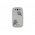 Coque pour Samsung I9300 Galaxy S3 silicone blanche cercles noirs+ film protection écran offert