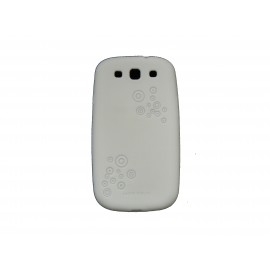 Coque pour Samsung I9300 Galaxy S3 silicone blanche cercles + film protection écran offert