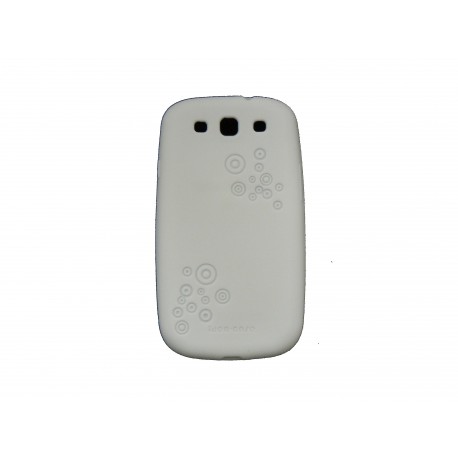 Coque pour Samsung I9300 Galaxy S3 silicone blanche cercles + film protection écran offert