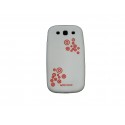 Coque pour Samsung I9300 Galaxy S3 silicone blanche cercles rouges+ film protection écran offert