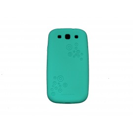 Coque pour Samsung I9300 Galaxy S3 silicone bleue cercles + film protection écran offert