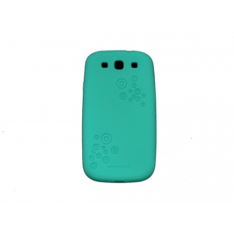 Coque pour Samsung I9300 Galaxy S3 silicone bleue cercles + film protection écran offert