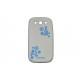 Coque pour Samsung I9300 Galaxy S3 silicone blanche cercles bleus+ film protection écran offert