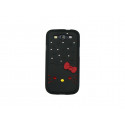 Coque pour Samsung I9300 Galaxy S3 noire chat nud rouge strass diamants + film protection écran offert