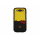 Coque pour Samsung I9300 Galaxy S3 noire/jaune chat nud rouge strass diamants + film protection écran offert