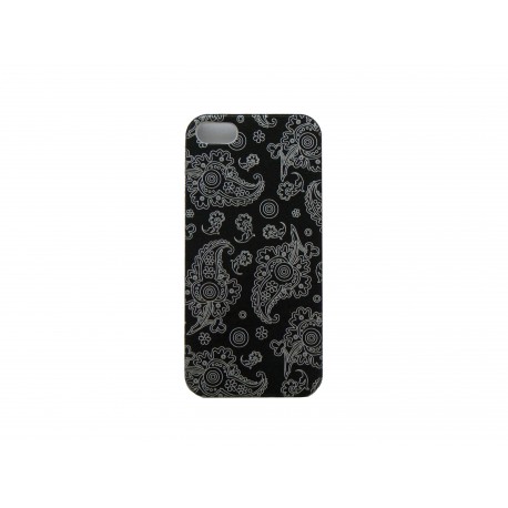 Coque pour Iphone 5 mate cachemire noir + film protection écran offert