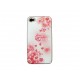 Coque pour Iphone 4S blanche fleurs roses strass diamants + film protection écran