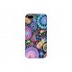 Coque pour Iphone 5 silicone noire cachemire multicolore + film protection écran offert