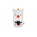 Coque pour Samsung I9300 Galaxy S3 silicone cochon blanc nez rouge + film protection écran offert