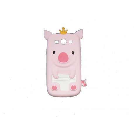 Coque pour Samsung I9300 Galaxy S3 silicone cochon rose clair + film protection écran offert