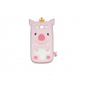 Coque pour Samsung I9300 Galaxy S3 silicone cochon rose clair + film protection écran offert