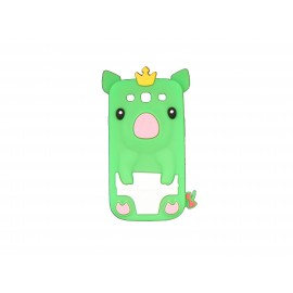 Coque pour Samsung I9300 Galaxy S3 silicone cochon vert + film protection écran offert