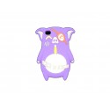 Coque Iphone 4 silicone cochon violet pirate+ film protection écran offert