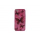 Coque pour Iphone 5 rose papillons rouges  + film protection écran offert