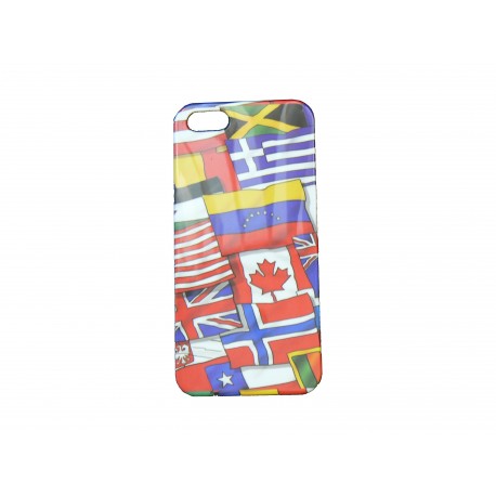 Coque pour Iphone 5 multi drapeaux  + film protection écran offert