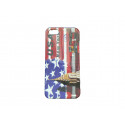 Coque pour Iphone 5 drapeaux Etats Unis/USA Etoiles bleues  + film protection écran offert