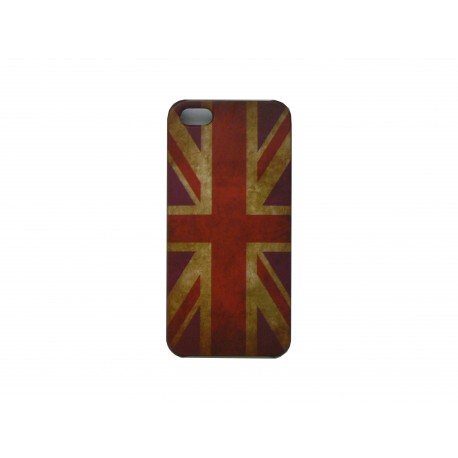 Coque pour Iphone 5 drapeau UK/Angleterre vintage version 3+ film protection écran offert