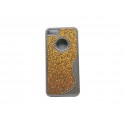 Coque pour Iphone 5 paillettes jaunes oranges + film protection écran offert