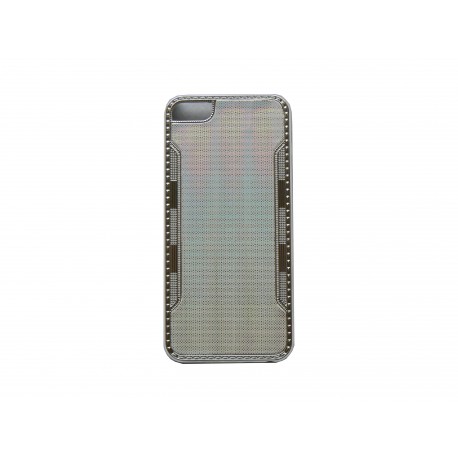 Coque pour Iphone 5 argent contour métal + film protection écran offert