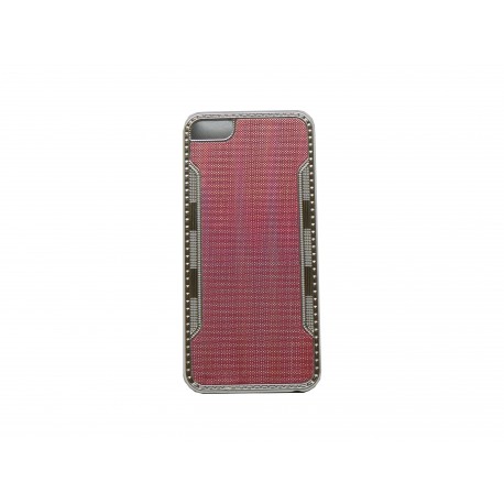 Coque pour Iphone 5 rose contour métal + film protection écran offert