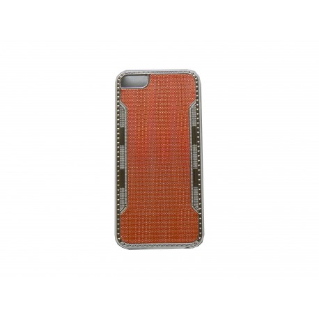 Coque pour Iphone 5 rouge contour métal + film protection écran offert